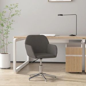vidaXL Scaun de birou pivotant, gri închis, material textil imagine