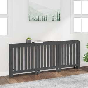 vidaXL Mască pentru calorifer, gri, 210x21x85 cm, lemn masiv de pin imagine