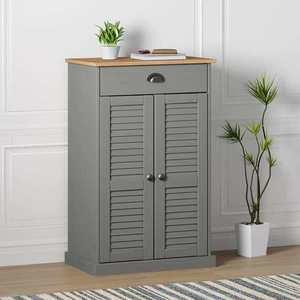 vidaXL Dulap de pantofi VIGO, gri, 60x35x96 cm, lemn masiv de pin imagine