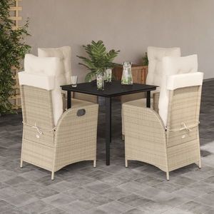 vidaXL Set mobilier de grădină cu perne, 5 piese, bej, poliratan imagine