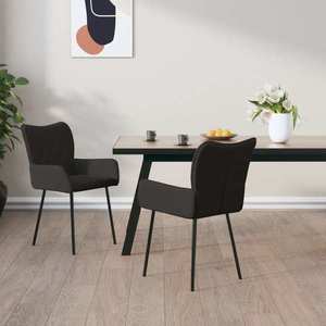 vidaXL Scaune de bucătărie, 2 buc. negru, textil imagine