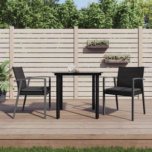 vidaXL Set mobilier de grădină cu perne, 3 piese, poliratan și oțel imagine