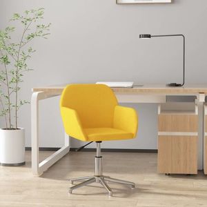 vidaXL Scaun de birou pivotant, galben deschis, material textil imagine