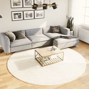 vidaXL Covor „OVIEDO”, fire scurte, bej, Ø 240 cm imagine