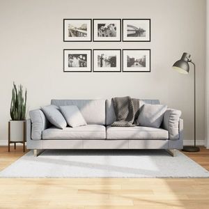 vidaXL Covor „OVIEDO”, fire scurte, gri, 120x120 cm imagine