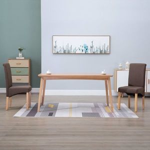 vidaXL Scaune de bucătărie, 2 buc., maro, material textil imagine