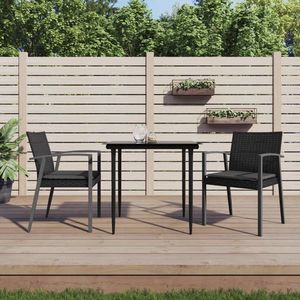 vidaXL Set mobilier de grădină cu perne, 3 piese, poliratan și oțel imagine