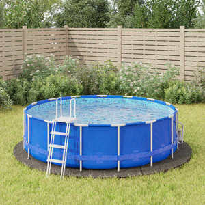 vidaXL Acoperire geotextil piscină, gri deschis, Ø396 cm, poliester imagine