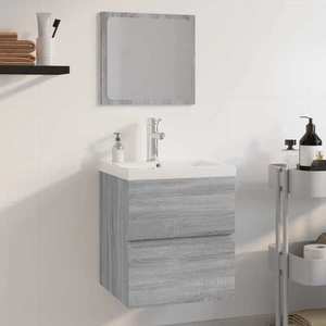 vidaXL Set de mobilier de baie, gri sonoma, lemn prelucrat imagine