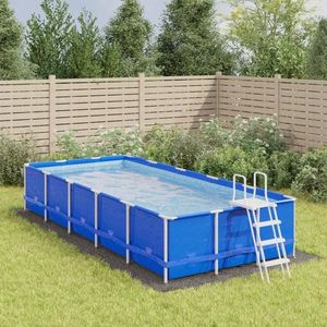vidaXL Acoperire geotextil piscină, gri deschis, 640x321 cm, poliester imagine