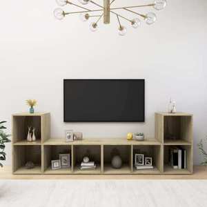 vidaXL Dulapuri TV 2 buc., stejar Sonoma, 72x35x36, 5 cm, lemn prelucrat imagine