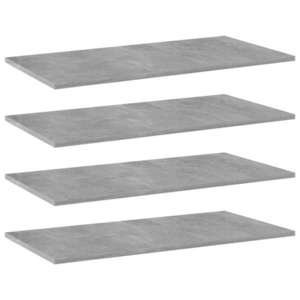 vidaXL Plăci bibliotecă, gri beton, 4 buc, 80 x 40 x 1, 5 cm, PAL imagine