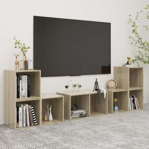 vidaXL Set de dulapuri TV, 6 piese, stejar sonoma, lemn prelucrat imagine