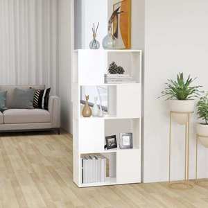 vidaXL Bibliotecă/Separator cameră, alb, 60x24x124, 5 cm, PAL imagine