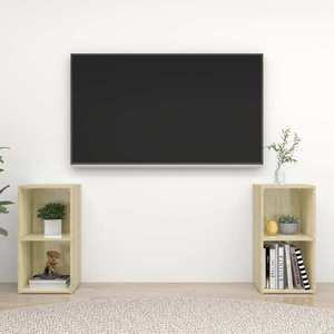 vidaXL Dulapuri TV 2 buc., stejar Sonoma, 72x35x36, 5 cm, lemn prelucrat imagine