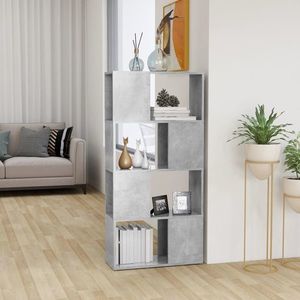 vidaXL Bibliotecă/Separator cameră, gri beton, 60x24x124, 5 cm imagine