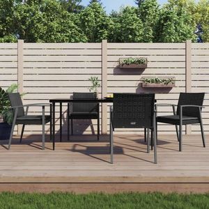 vidaXL Set mobilier de grădină cu perne, 5 piese, poliratan și oțel imagine