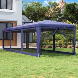vidaXL Cort de petrecere cu 8 pereți din plasă, albastru, 3x9 m, HDPE imagine