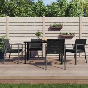 vidaXL Set mobilier de grădină cu perne, 5 piese, poliratan și oțel imagine