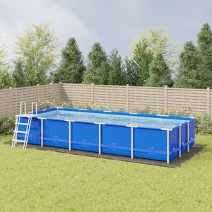 vidaXL Acoperire geotextil piscină, gri deschis, 999x500 cm, poliester imagine