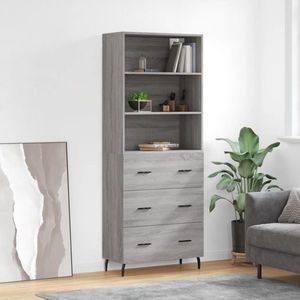 vidaXL Dulap înalt, gri sonoma, 69, 5x34x180 cm, lemn compozit imagine