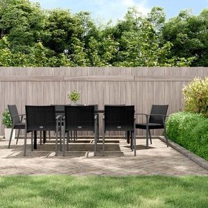 vidaXL Set mobilier de grădină cu perne, 9 piese, poliratan și oțel imagine