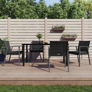 vidaXL Set mobilier de grădină cu perne, 5 piese, poliratan și oțel imagine