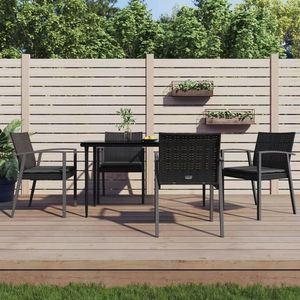 vidaXL Set mobilier de grădină cu perne, 5 piese, poliratan și oțel imagine