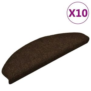 vidaXL Covorașe autoadezive scări, 10 buc, maro, 65x21x4 cm, punch imagine