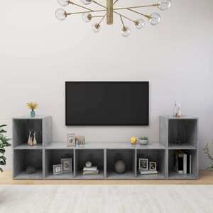 vidaXL Dulapuri TV 2 buc gri beton, 72x35x36, 5 cm lemn prelucrat imagine