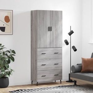 vidaXL Dulap înalt, gri sonoma, 69, 5x34x180 cm, lemn compozit imagine