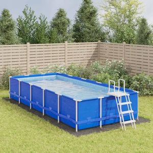 vidaXL Acoperire geotextil piscină, gri deschis, 750x370 cm, poliester imagine