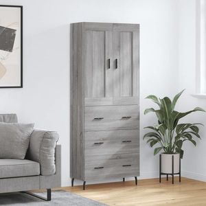 vidaXL Dulap înalt, gri sonoma, 69, 5x34x180 cm, lemn compozit imagine