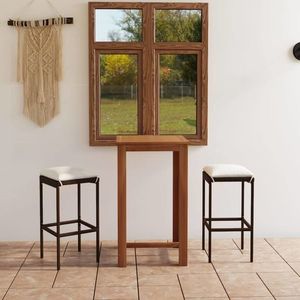 vidaXL Set mobilier bar de grădină cu perne, 3 piese, maro imagine