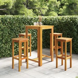 vidaXL Set mobilier de masă pentru grădină, 5 piese, lemn masiv acacia imagine