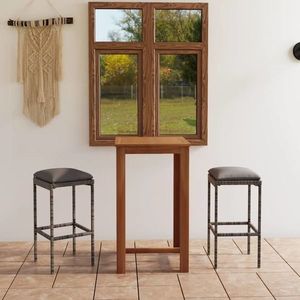 vidaXL Set mobilier bar de grădină cu perne, 3 piese, gri imagine