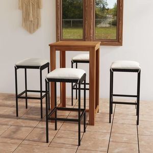 vidaXL Set mobilier bar de grădină cu perne, 5 piese, negru imagine