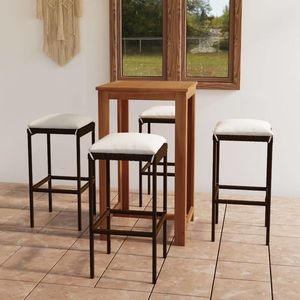vidaXL Set mobilier bar de grădină cu perne, 5 piese, maro imagine