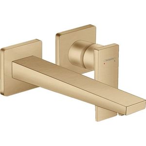 Baterie lavoar Hansgrohe Metropol de perete pipa 225mm fara ventil necesita corp incastrat bronz periat imagine