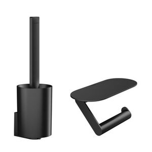 Pachet accesorii wc Hansgrohe Wallstoris negru mat imagine