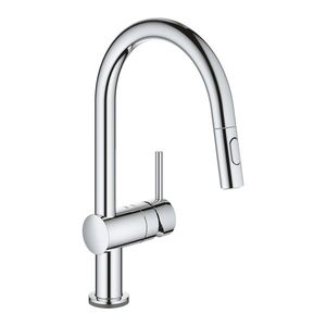 Baterie bucatarie Grohe Minta Touch Electronic cu dus extractibil dual spray pipa C crom imagine