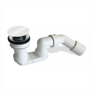 Sifon pentru cada fara preaplin Villeroy & Boch click-clack cu capac White Alpin imagine