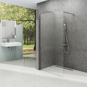 Cabina de dus Walk-in Ravak Wall 90cm sticla securizata 8cm crom imagine
