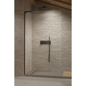 Cabina de dus tip Walk-in Radaway MODO SL II Black 80 cm orientare stanga profil negru mat imagine
