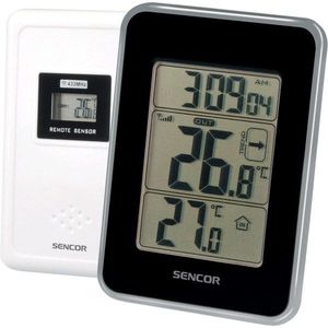 Sencor SWS 25 BS Termometru interior-exterior cu senzor, negru imagine