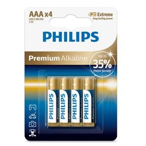 Baterii alcaline Philips AAA 1, 5 V Premium, 4 buc imagine