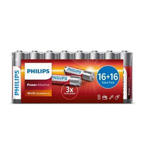 Baterii alcaline Philips AA 1, 5 V Power, 32 buc imagine