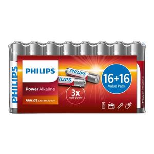 Baterii alcaline Philips AAA 1, 5 V, 32 buc imagine