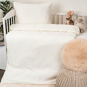 Lenjerie de pătuț din muselină pentru copii 4HomeCream, 100 x 135 cm, 40 x 60 cm, bej imagine