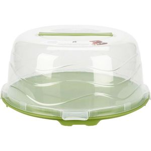 Tavă de servit tort EH cu capac, diametru 33 cm, verde, verde imagine